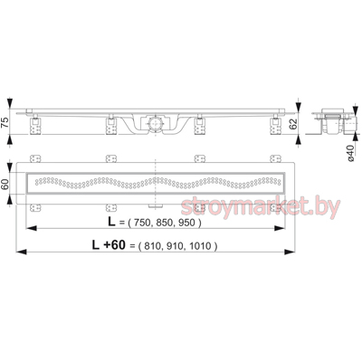 Душевой трап ALCAPLAST APZ8-850M - фото2 Душевой трап ALCAPLAST APZ8-850M - фото2