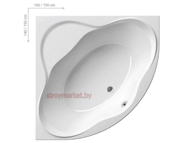 Ванна акриловая угловая RAVAK New Day 140x140 C651000000 - фото1 Ванна акриловая угловая RAVAK New Day 140x140 C651000000 - фото1