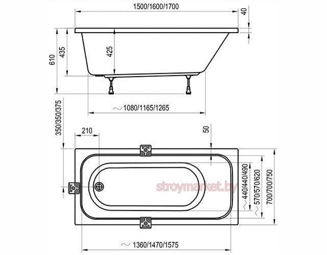 Ванна прямоугольная RAVAK Chrome 160x70 C731000000 - фото2 Ванна прямоугольная RAVAK Chrome 160x70 C731000000 - фото2