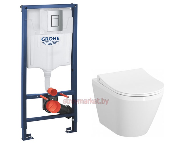 Инсталляция GROHE Rapid SL 38772001 в комплекте с унитазом VITRA Integra Rem-ex - фото1 Инсталляция GROHE Rapid SL 38772001 в комплекте с унитазом VITRA Integra Rem-ex - фото1