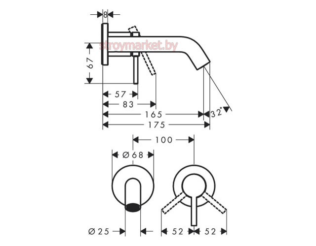 Смеситель для умывальника HANSGROHE Tecturis S 73350700 встраиваемый белый - фото2 Смеситель для умывальника HANSGROHE Tecturis S 73350700 встраиваемый белый - фото2