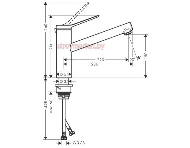 Смеситель для кухни HANSGROHE Zesis M33 150 1jet 74802000 - фото2 Смеситель для кухни HANSGROHE Zesis M33 150 1jet 74802000 - фото2