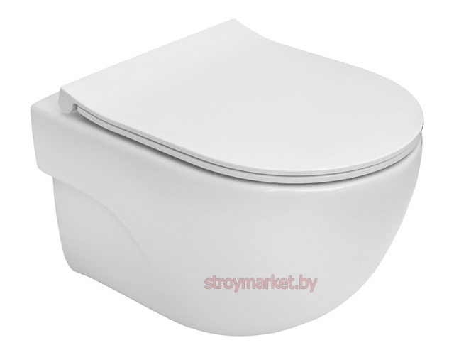 Унитаз подвесной ROCA Meridian-N Compacto Rimless 34H242000 без ободка укороченный с тонким сиденьем - фото1 Унитаз подвесной ROCA Meridian-N Compacto Rimless 34H242000 без ободка укороченный с тонким сиденьем - фото1